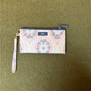 Scout Kate Wristlet Medallion Print Zip Pouch Navy Pink